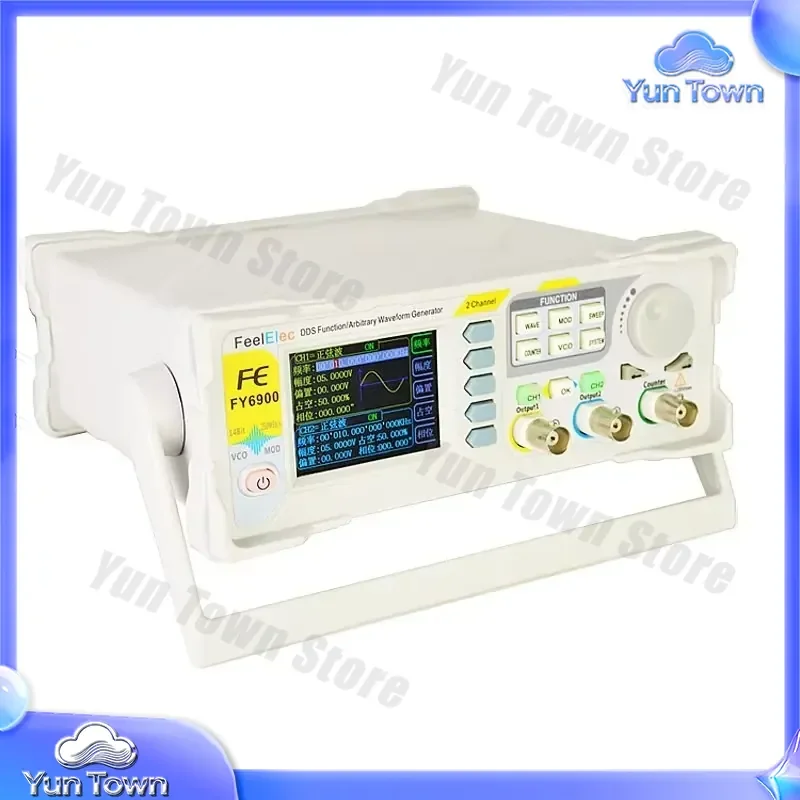 FY6900 for Dual Channel DDS Function Generator Arbitrary Waveform Signal Generator Pulse Source Frequency Counter Numerical