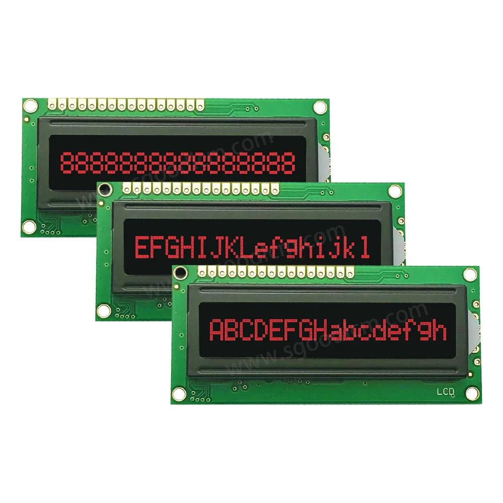Wholesale sales Character type lcd display module JXD1601A VA Red font 16X1 lattice small screen led backlight