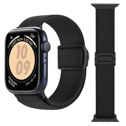 애플 워치 밴드용 나일론 스트랩, 탄성 탄소 팔찌, iWatch 시리즈 9 8 7 6 3 se 울트라 2 밴드, 45mm, 40mm, 44mm, 41mm, 49mm, 38mm