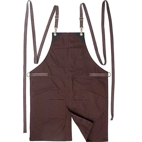 Medusa Forma Bib Apron Master Chef-Barista-Cook-Barber-Tattoo-Kitchen-Chef Waiter Apron brown