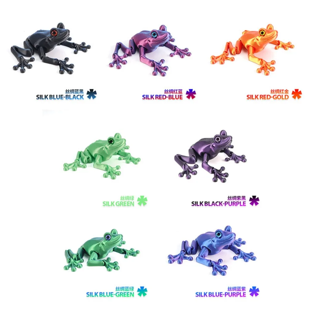 Figuras de sapo com impressão 3d, brinquedos de animais, multiarticular, brinquedo móvel, olhos de simulação para casa, acessórios, decoração de quarto, presentes para crianças