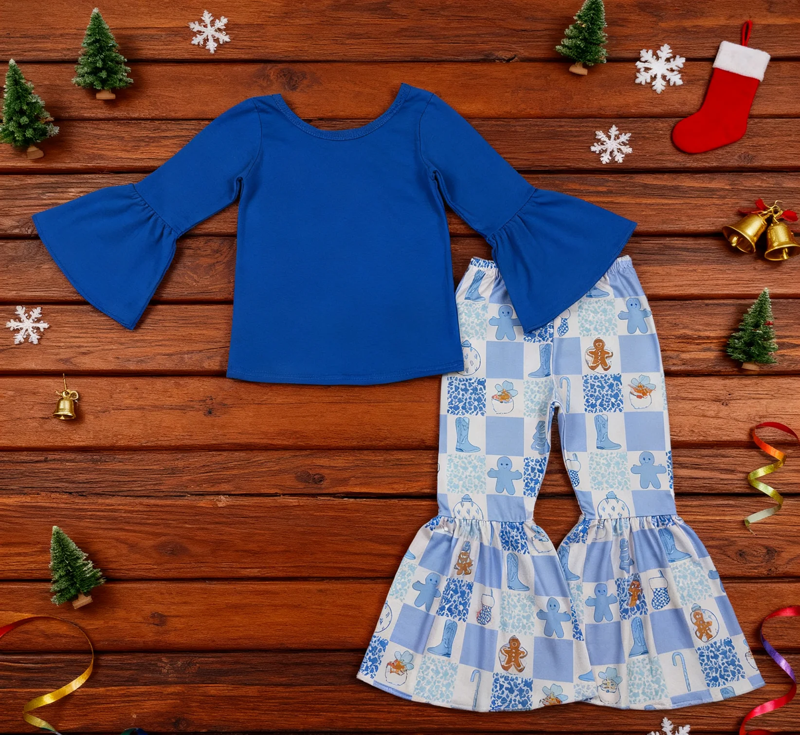 

Z1105-03 GLP3037 Kids Outfit Long Sleeve Top With Pants Set Children Clothes