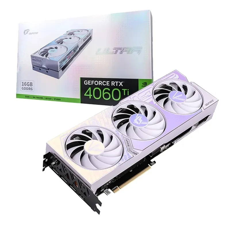 Hot Sale Hideen Power Slot COLORFUL iGame 4060Ti Ultra Z OC 16GB GDDR6 White Graphics Card GPU 4060 ti Video Cards