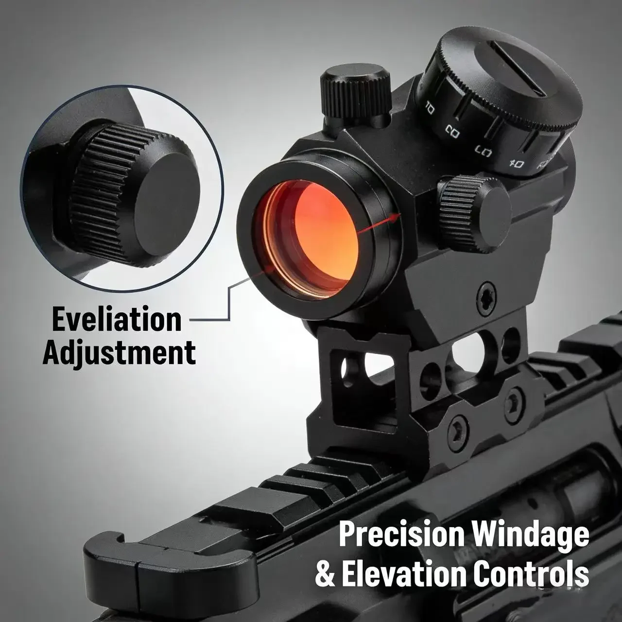 

2MOA 1x25mm Red Dot Sight, Waterproof Shockproof Fog-Proof Reflex Scope with 1 Inch Riser Mount