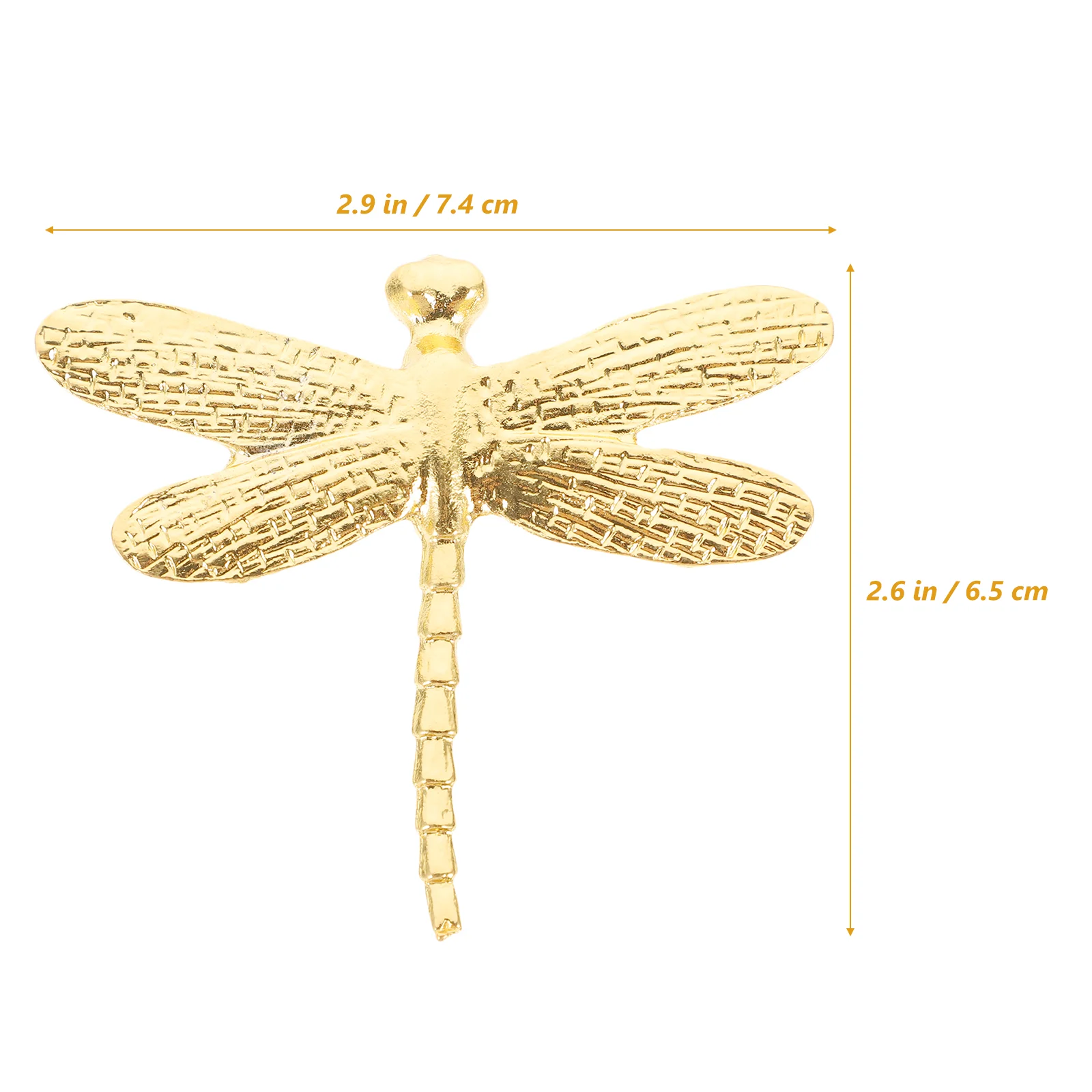 2 Pcs Brass Dragonfly Ornament Kitchen Cabinets Closet Door Handle Manual Knobs for Decorative Zinc Alloy Small Pulls