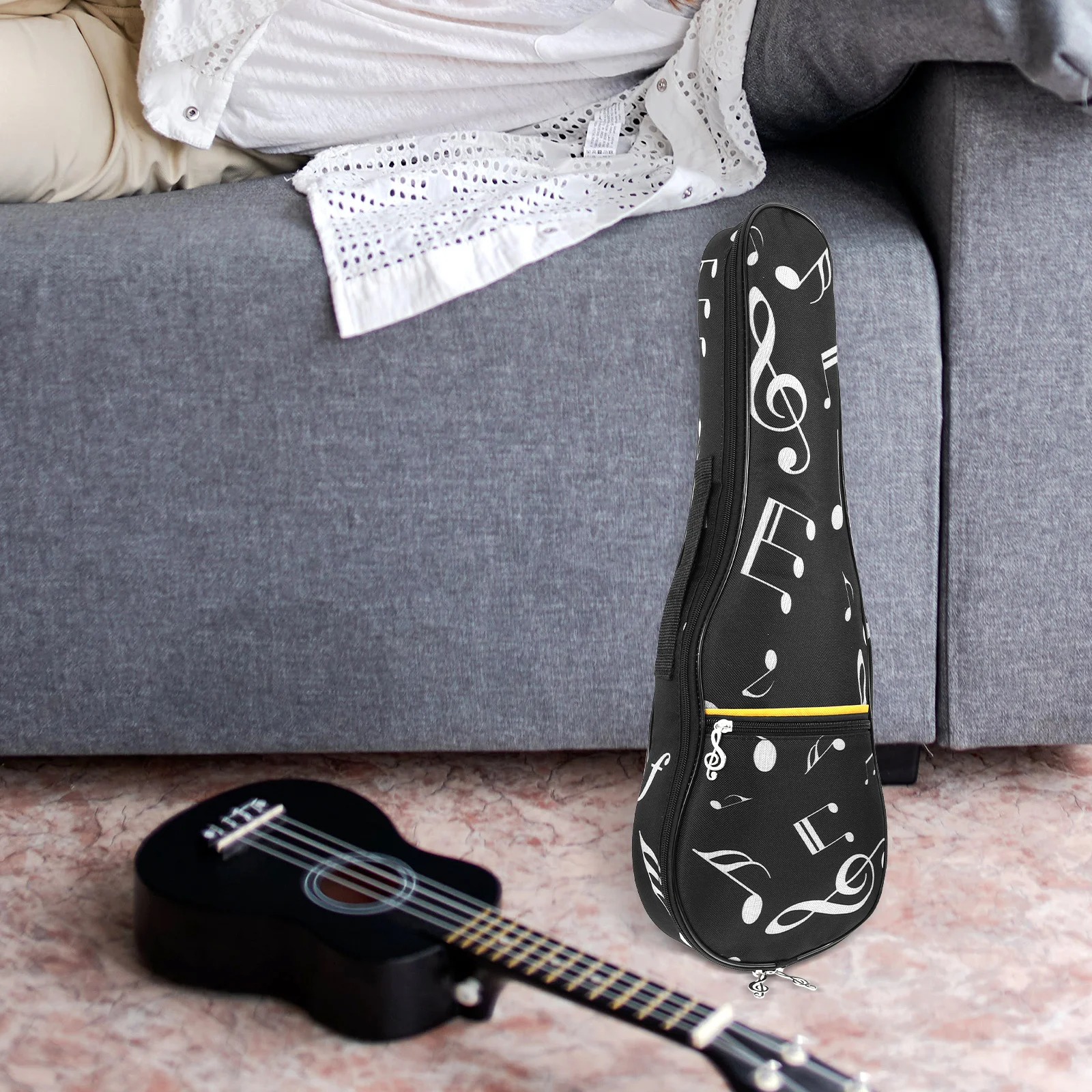 حقيبة القيثارة حافظة سميكة الإسفنج الحشو المحمولة السفر المنظم ل 21/23/26 بوصة القيثارة كيس التخزين الناقل