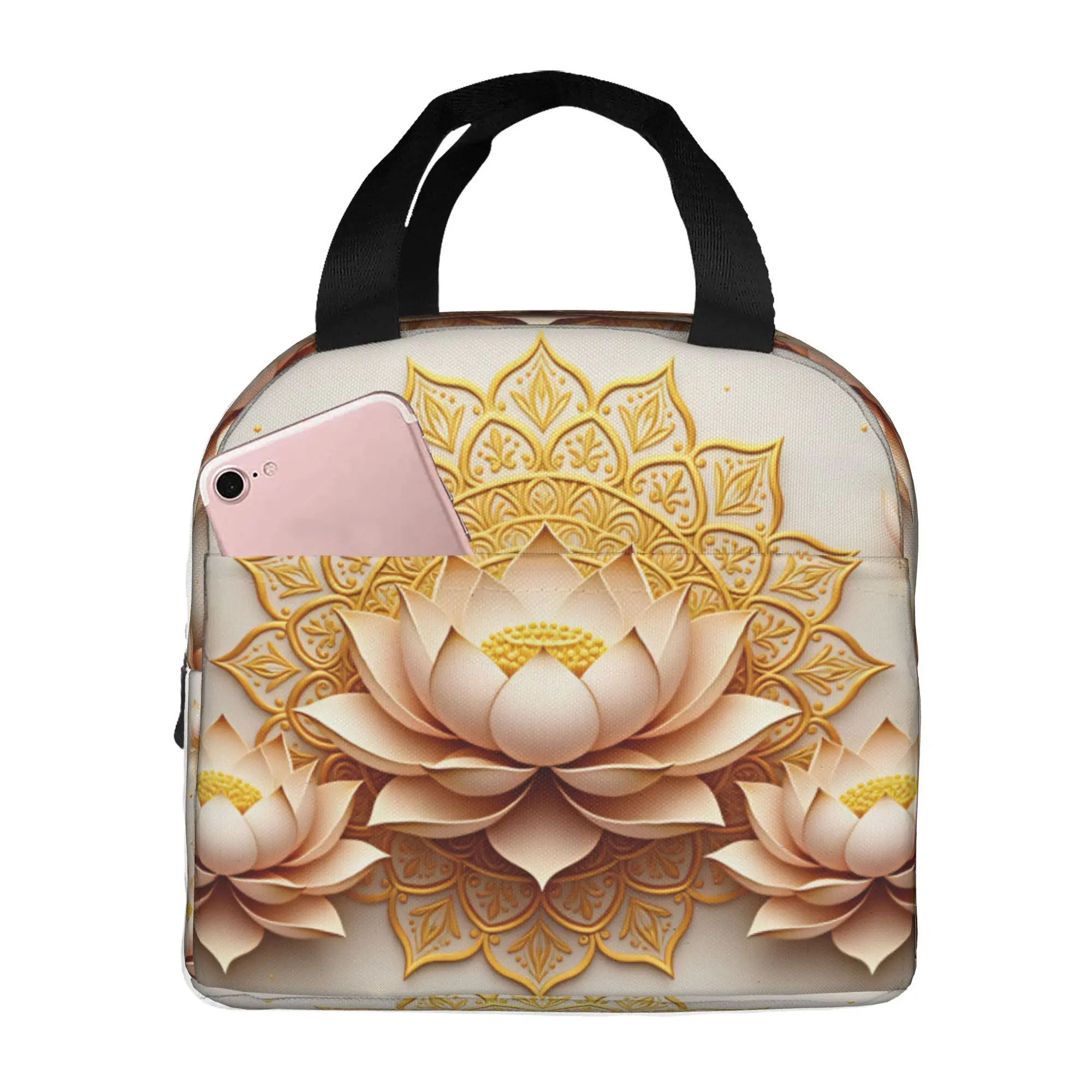 Fashion Trend 3D Flowers Lunch Bag Men Women Luxury High 3D Floral Cooler Warm Insulated Lunch Boxes for School
