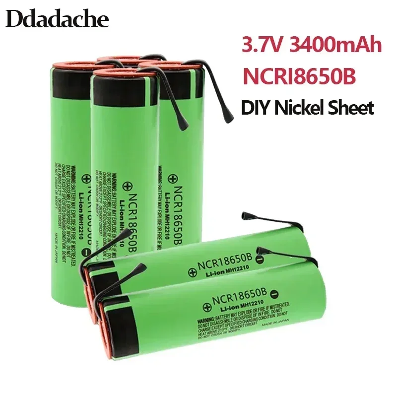 

100% Original NCR18650B 3400mAh battery 3.7V Rechargeable Li-ion 3.7V 18650 battery 3400mAh+DIY Nicke+Free shipping