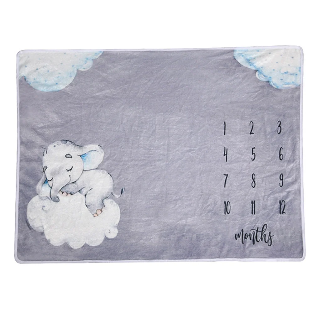 1 قطعة بطانية الطفل الفانيلا كبيرة لينة مريحة صور الدعامة الطفل الشهري الوليد النمو بطانية الذاكرة #3