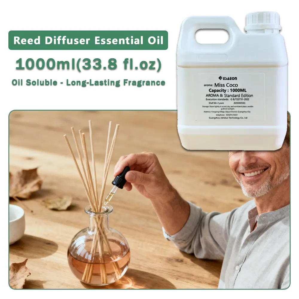 ESAEON Oily Aromatic Essential Oil, For Reed Diffusers & Vine diffuser & Flameless Aromatherapy, Miss Coco - 1000ML (33.8 fl.oz)
