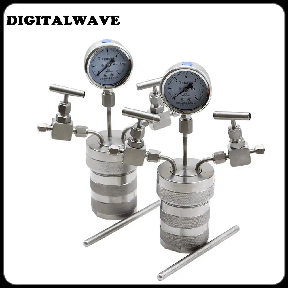 Hydrothermal synthesis Autoclave Reactor vessel +inlet outlet gauge 25ml 6Mpa