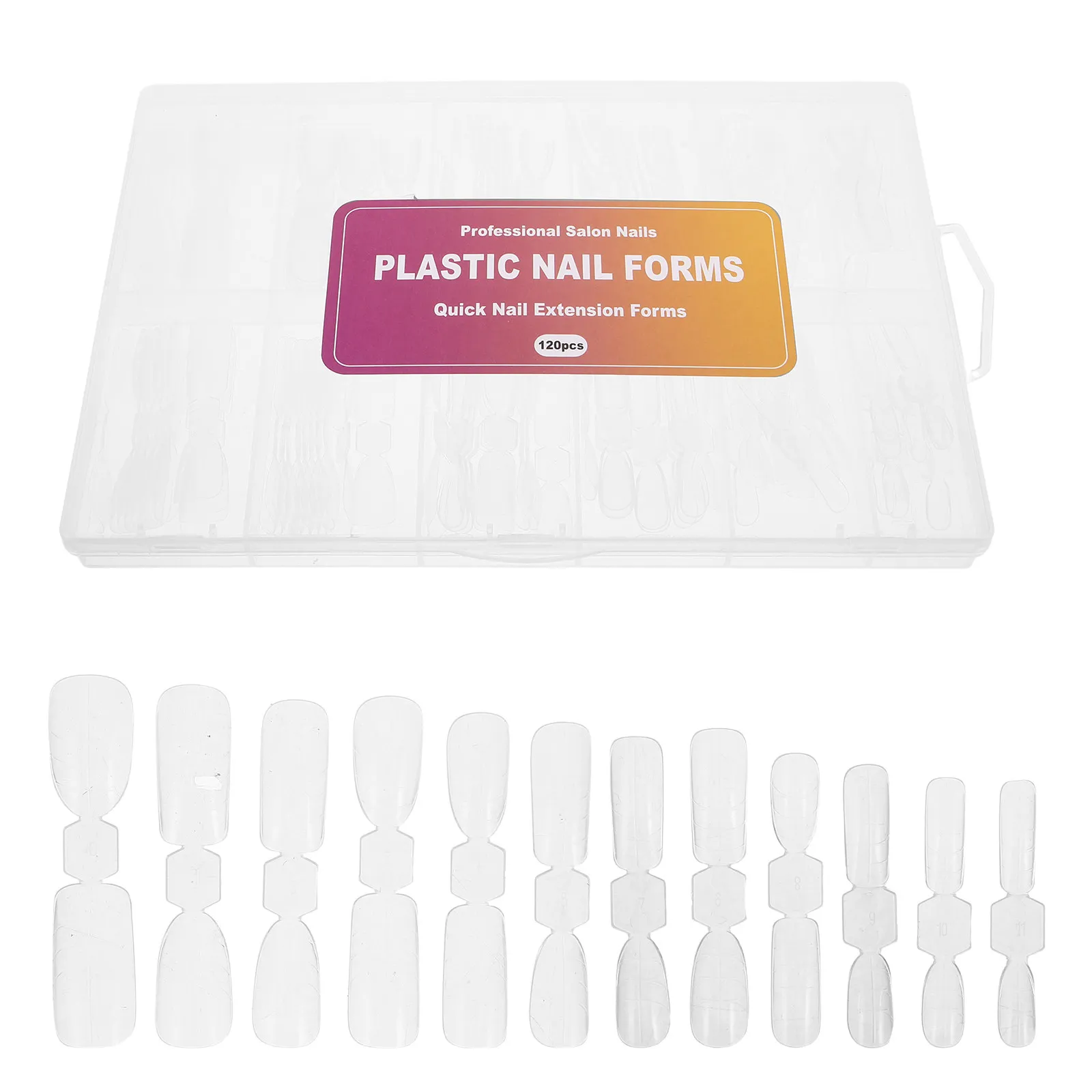 120Pcs Clear Nail Extension Forms Dual Nail Tips Scale Lines Full Coverage Manicure Molds Salon Beginner Professional