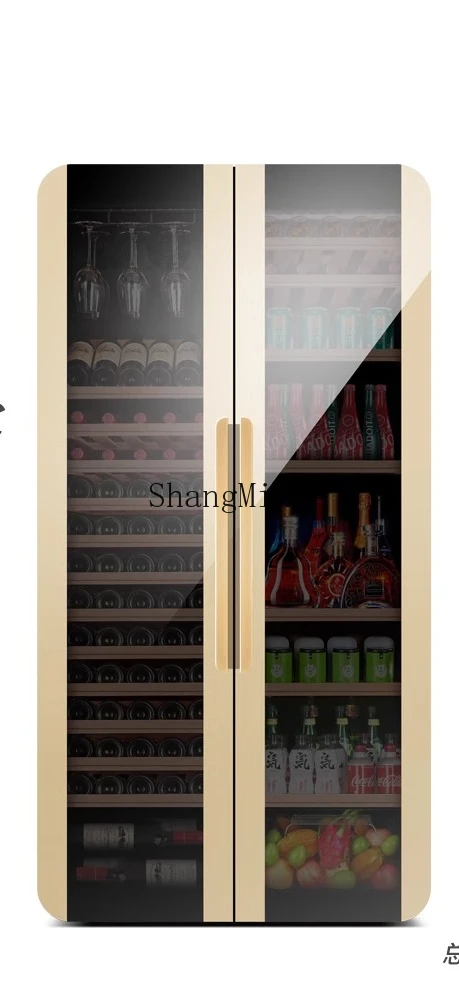 ZYY armadietto per vino rosso a doppia porta con conversione di frequenza, frigorifero da tè ultrasottile a temperatura costante incorporato