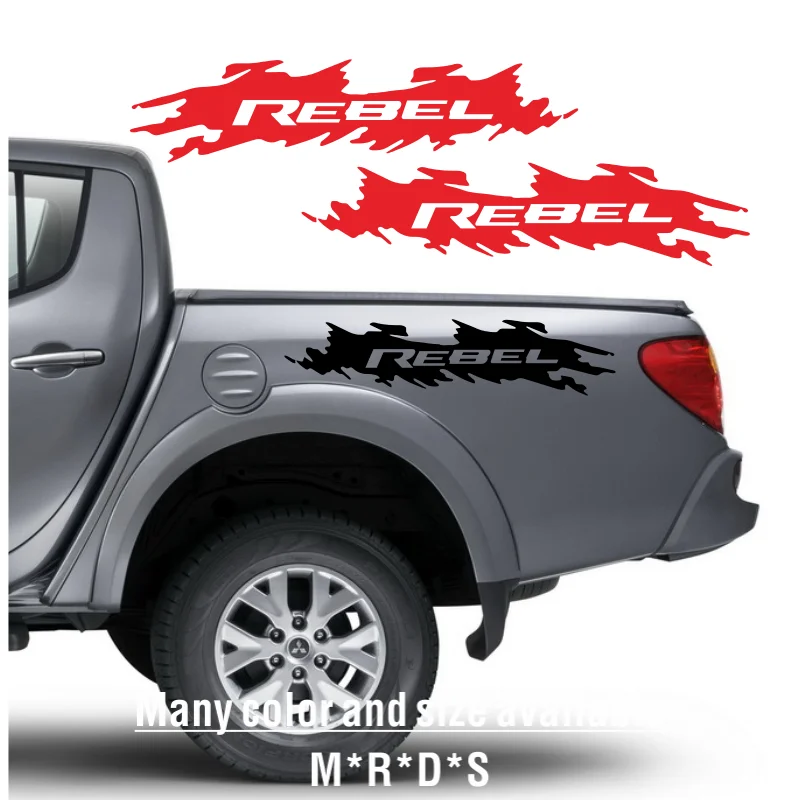 Pickup Rear Trunk Bed Side Stickers For Dodge RAM Rebel Truck Graphics Logo Decor Decals PVC Cover Auto Tuning Accessories