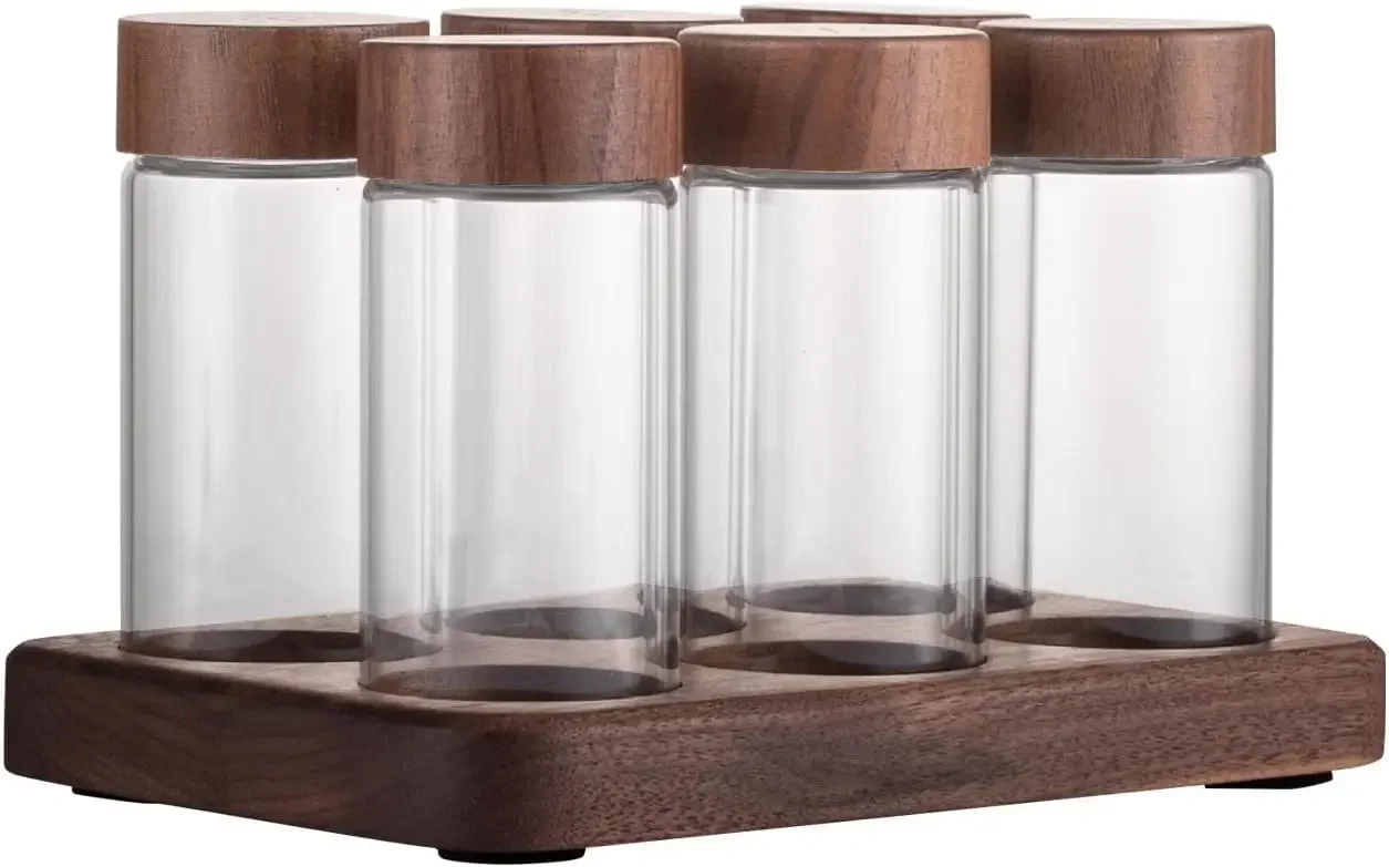 Coffee Bean Vial Countertop Organizer Airtight Glass Tube Coffee Storage Containers for Countertop Kitchen