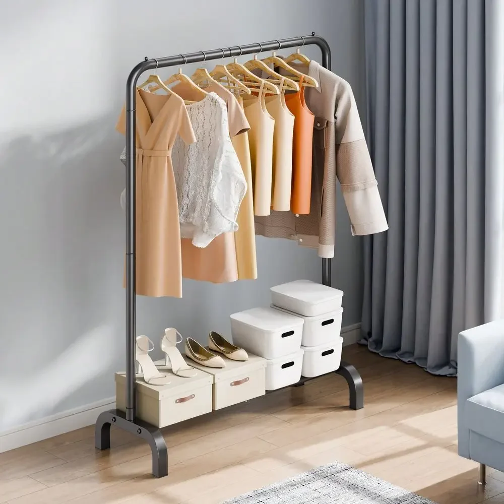 Rack Heavy Duty Clothing Garment Rack With Hanging Rod And Bottom Storage Area Clothing Rack For Bedroom Guest Room Halloween D