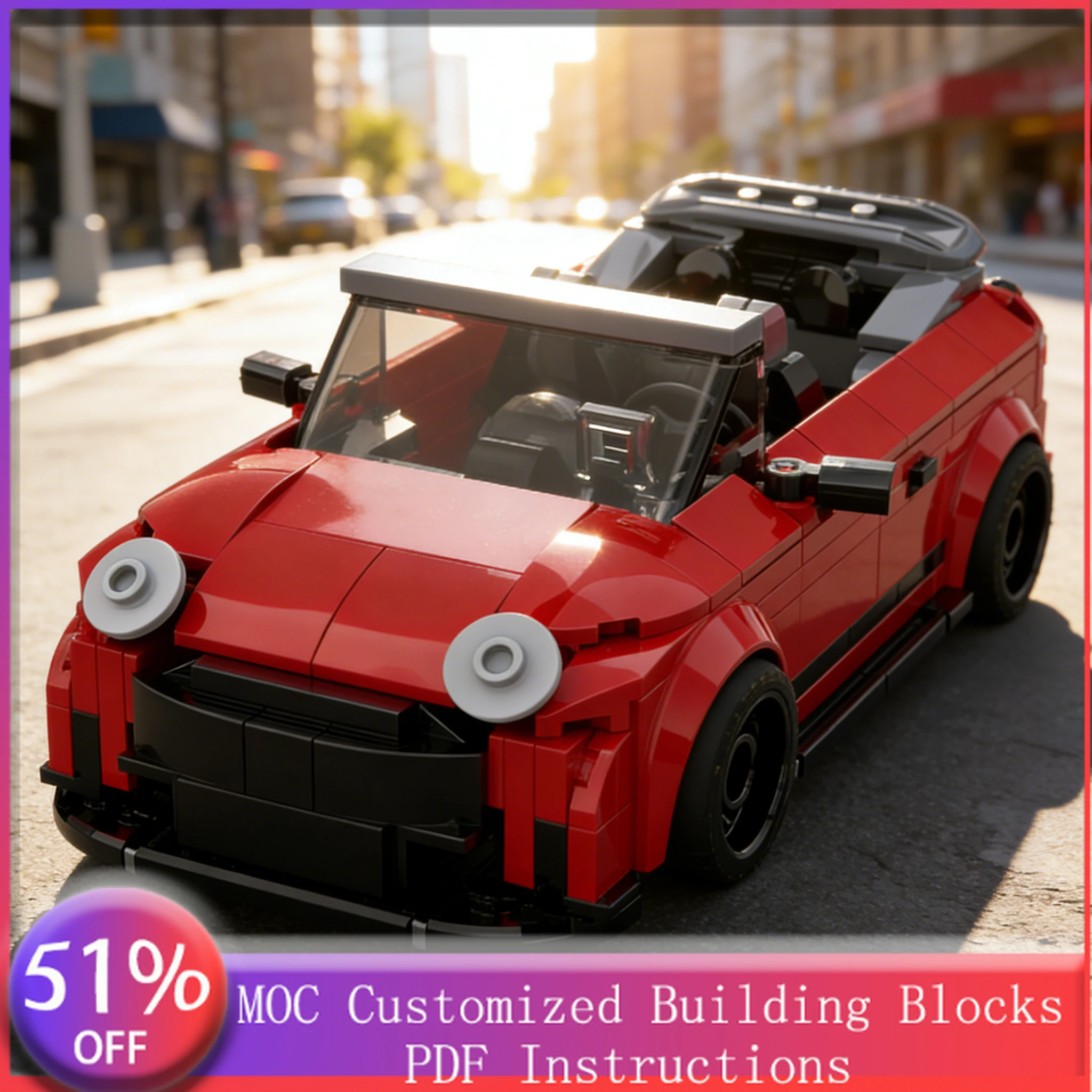 

325 деталей: Гоночный автомобиль-трансформер MOC, модульный конструктор, развивающая модель, технология DIY, игрушка, подарок на Рождество