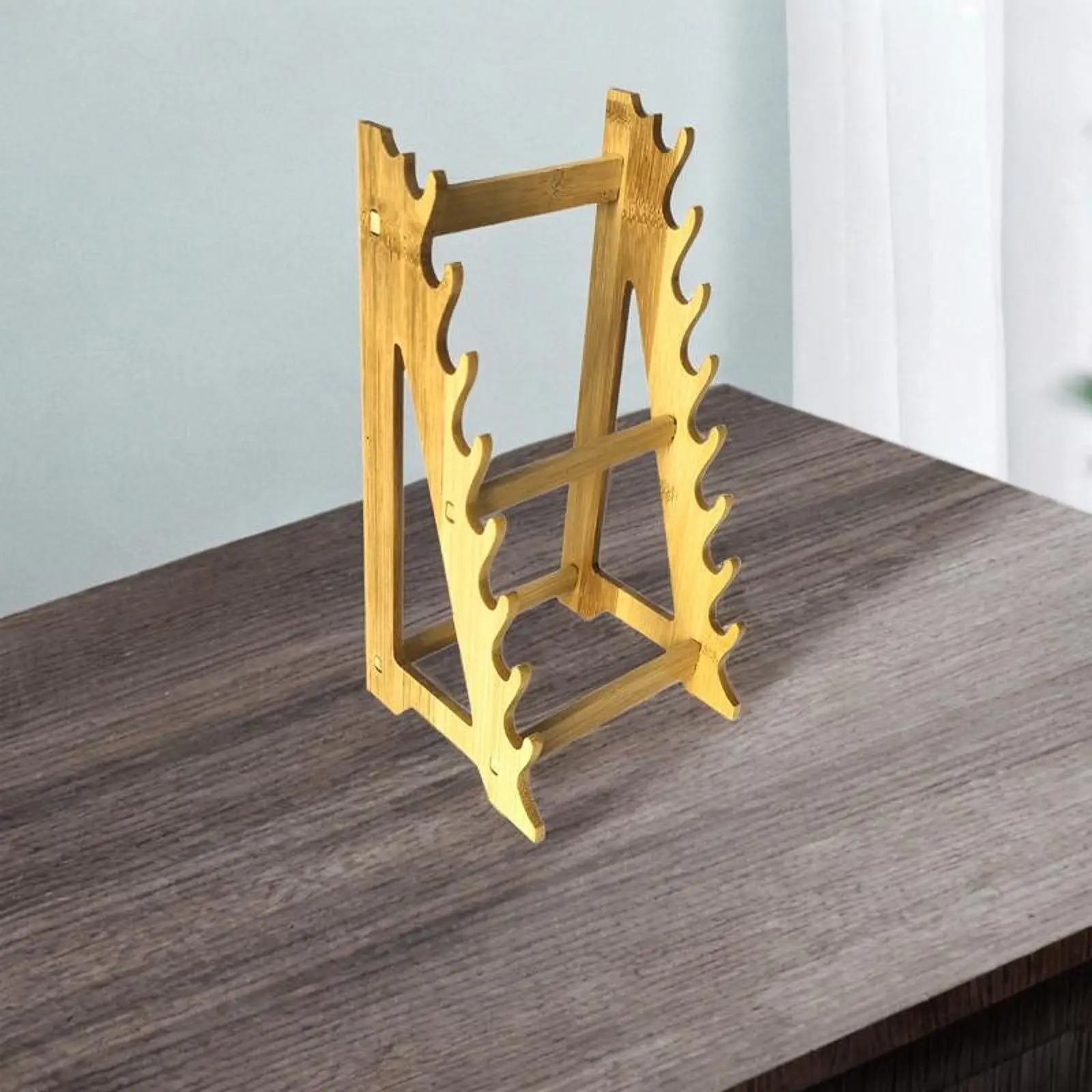 

8-tier Katanas Model Stand Desktop Wooden Mini Katanas Toys Support Portable Sword Display Rack for Anime Lovers 11x 10.5x22 cm