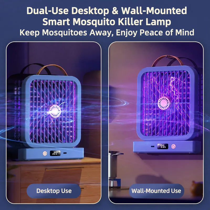2 in 1 Mosquito Killer Lamp Electric Zapper USB Rechargeable Hangable Bug Zapper Outdoor Portable Pest Control Light for Home