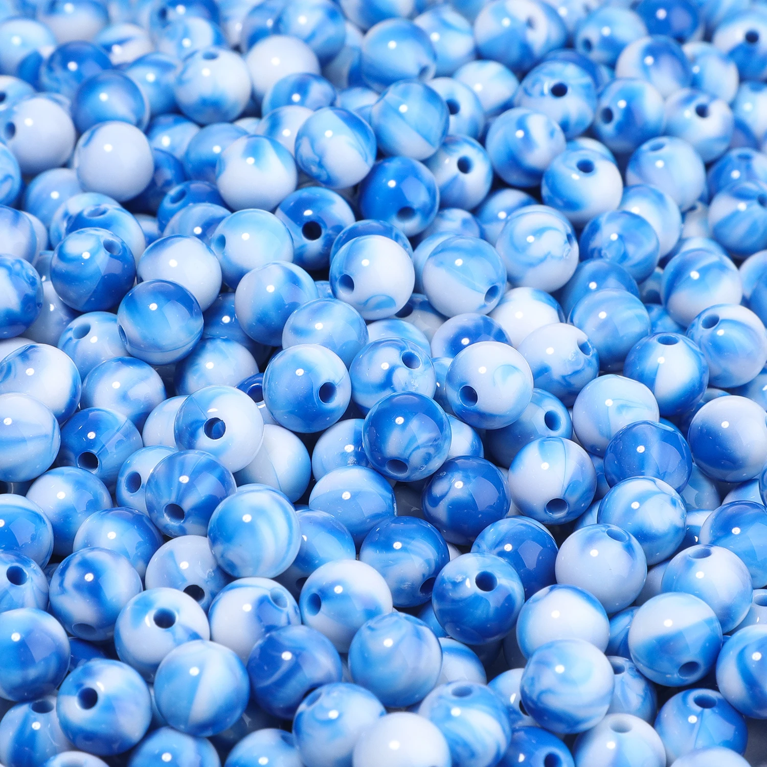 Wholesale 100pc/lot Blue Acrylic Beads Ocean Style Loose Spacer Beads for Bohemia Jewelry Making Findings