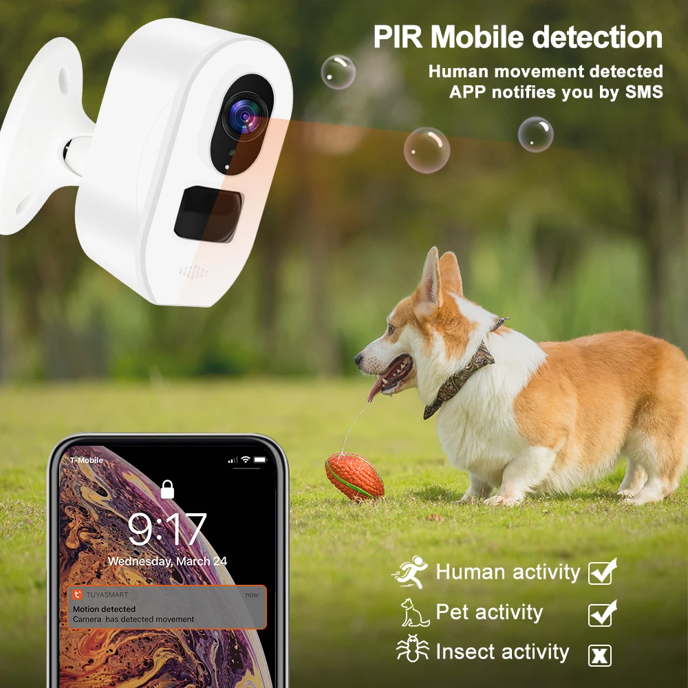 3MP 1296P 120Degree Bluetooth Tuya App Low Comsunption Solar Power 4G/ IP Camera IR Night Vision Home Security CCTV Baby Monitor