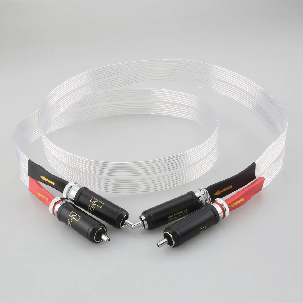 

audiophile hifi 7N OCC silver-plated audio cable signal cable 2rca-2rca RCA cable 2 plug versions