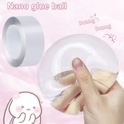 블로우 가능한 DIY 공예 감압 장난감, 스티커 볼 버블 테이프, 양면 테이프, 스팽글 블로우 테이프, 1m