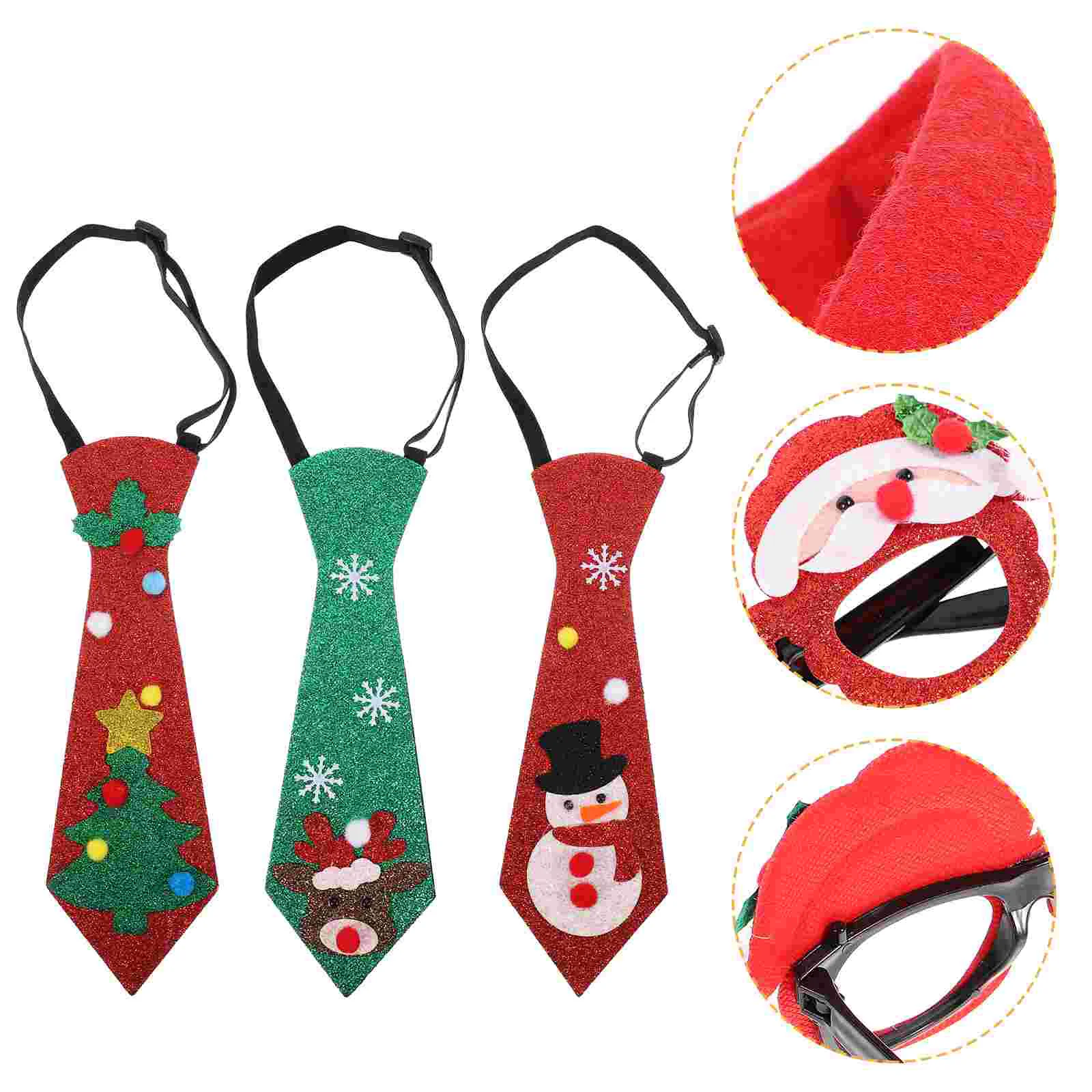 3 uds decoraciones navideñas corbata de fieltro corbata de fiesta para Cosplay corbatas divertidas hombres Navidad hombre