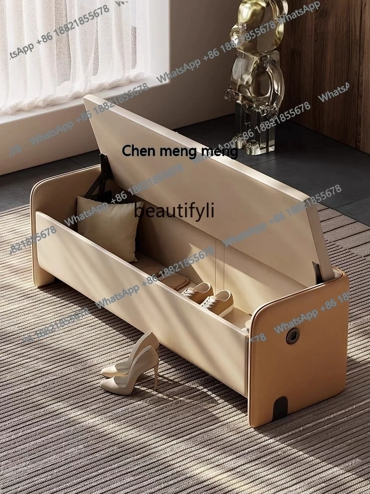 Легкая роскошная прикроватная тумбочка для спальни, современная кровать для хранения вещей, домашний табурет для смены обуви из цельного дерева, гардеробная, табурет для дивана H