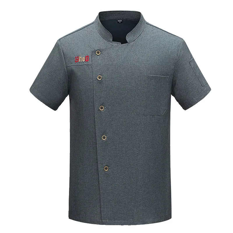 Uniforme de trabajo de camarero de restaurante occidental, camiseta de trabajo de manga corta de verano para restaurante, cantina, cocina, pastelería, Top de panadero