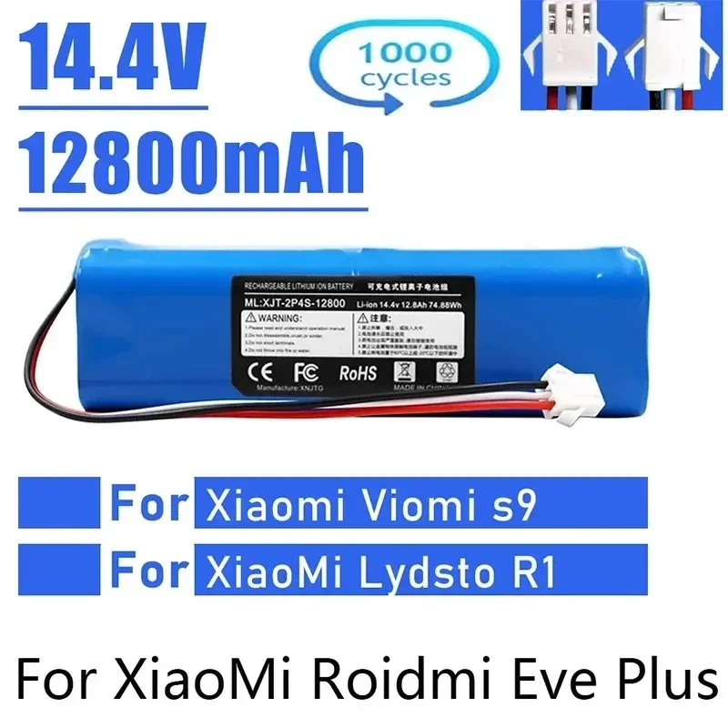 

Original 14.8V 12800mAh Li-ion Battery For Lydsto R1,Roidmi Eve Plus ,Proscenic , M7 Pro,M8 Pro,U6, Lenovo LR1 Vacuum Cleaner