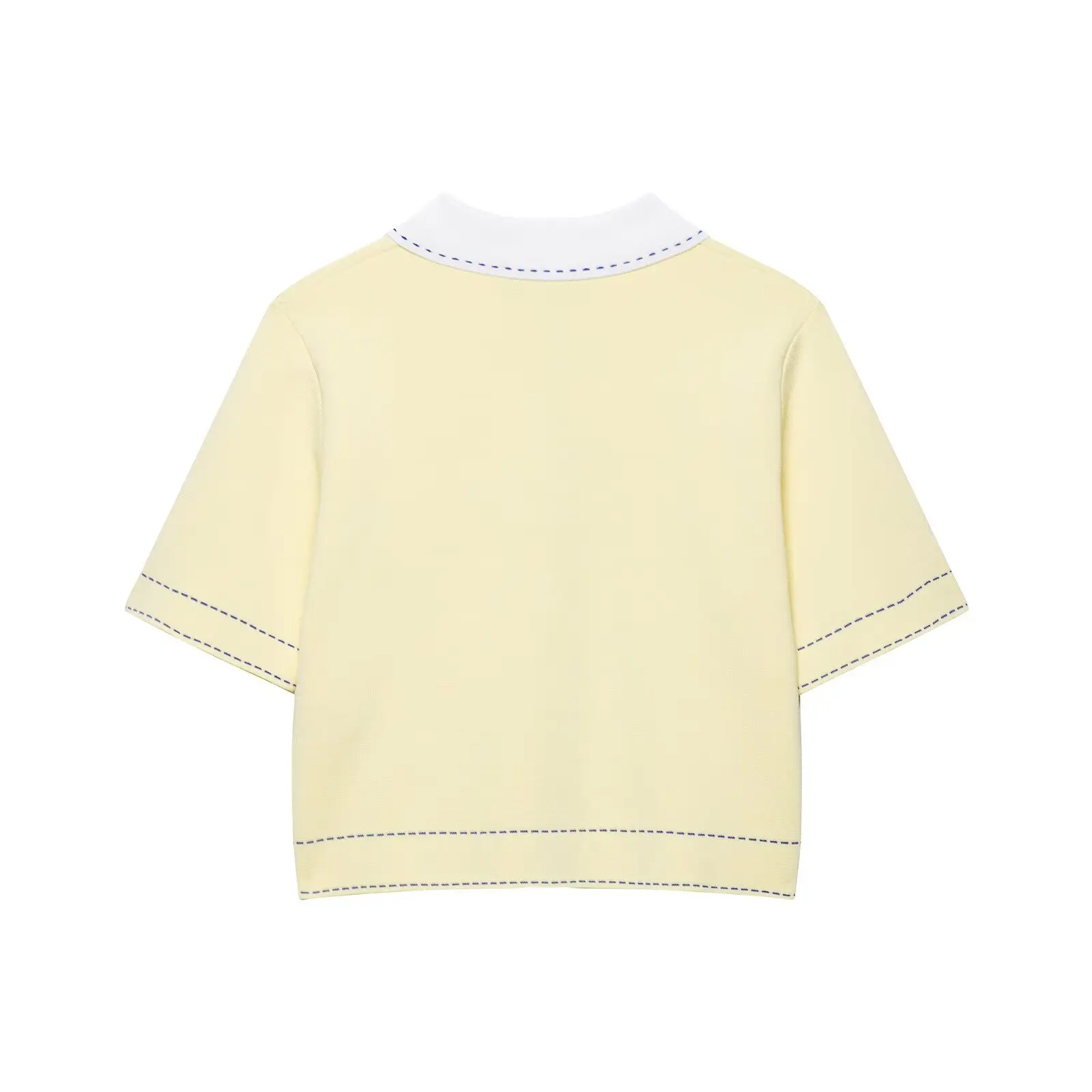 Willshela 여성 패션 옐로우 패치 워크 니트 반팔 카디건 여성 세련된 레이디 캐주얼 Mujer 탑 셔츠