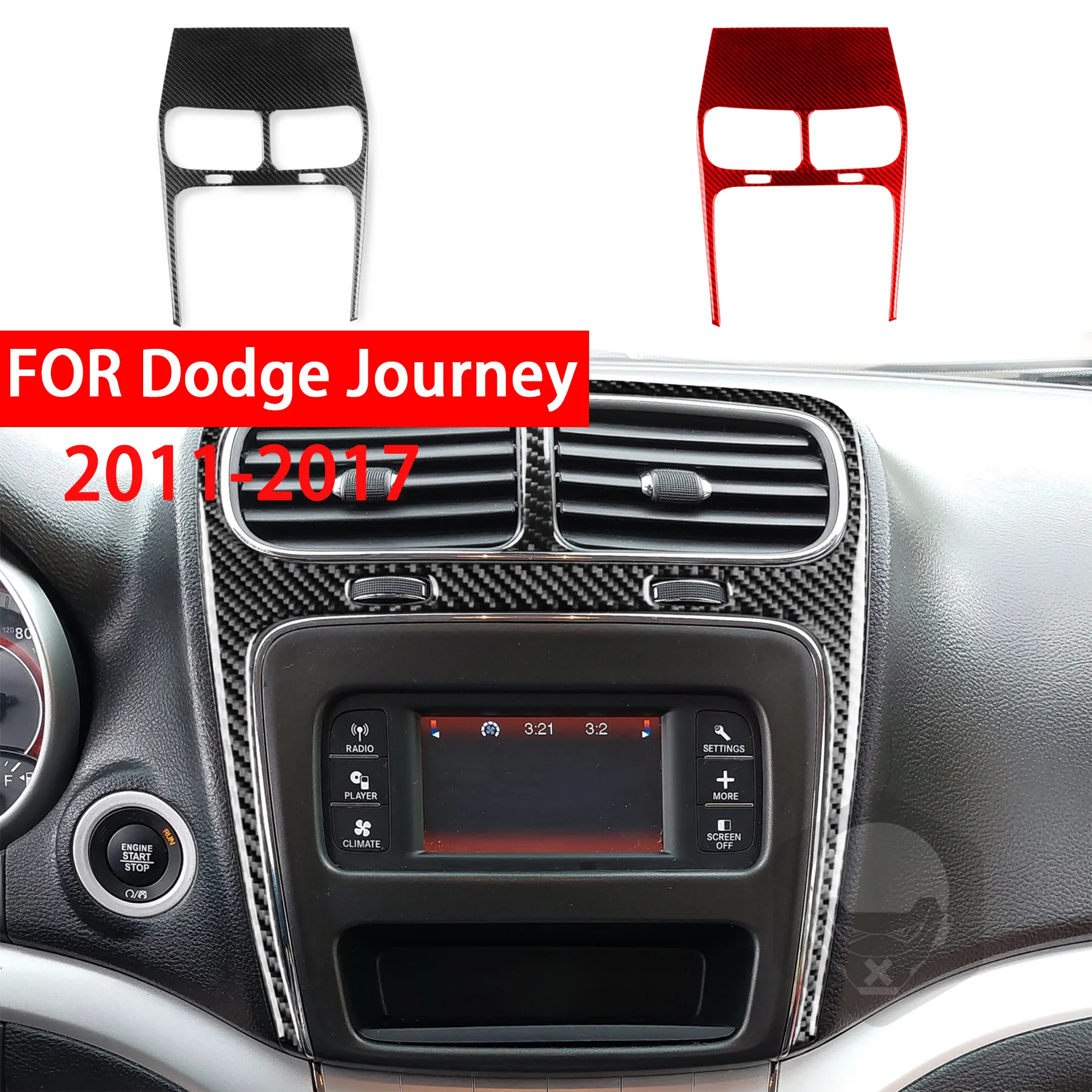 

Real Soft Carbon Fiber Central Control Multimedia Touch Screen Border Car Interior Accessories Stickers FOR Dodge Journey 11-17