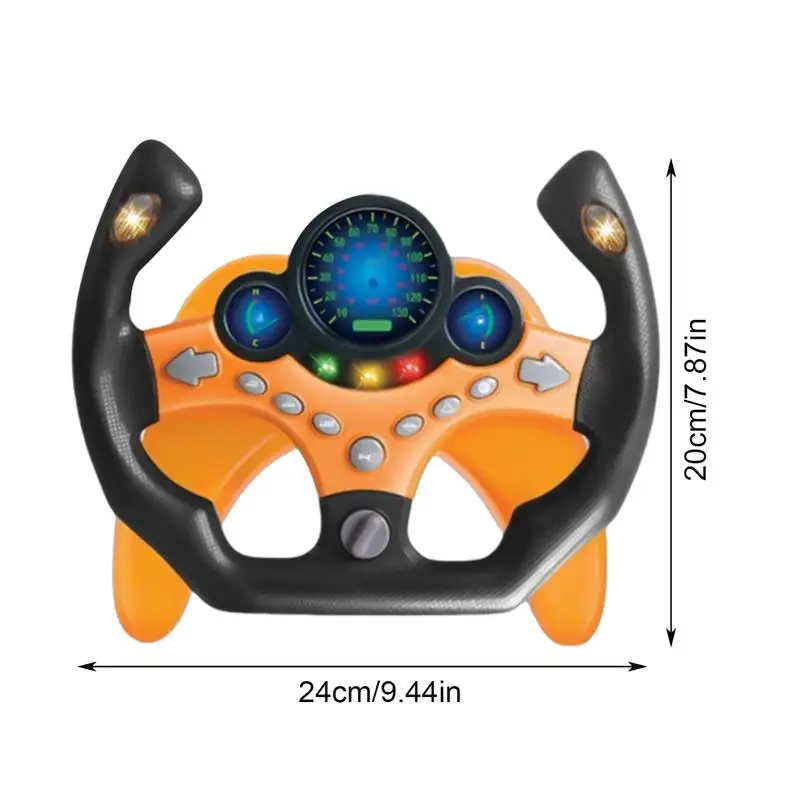 Volante giocattolo musicale volante per bambini per giochi sul sedile posteriore e guida volante interattivo giocattolo per bambini con luce