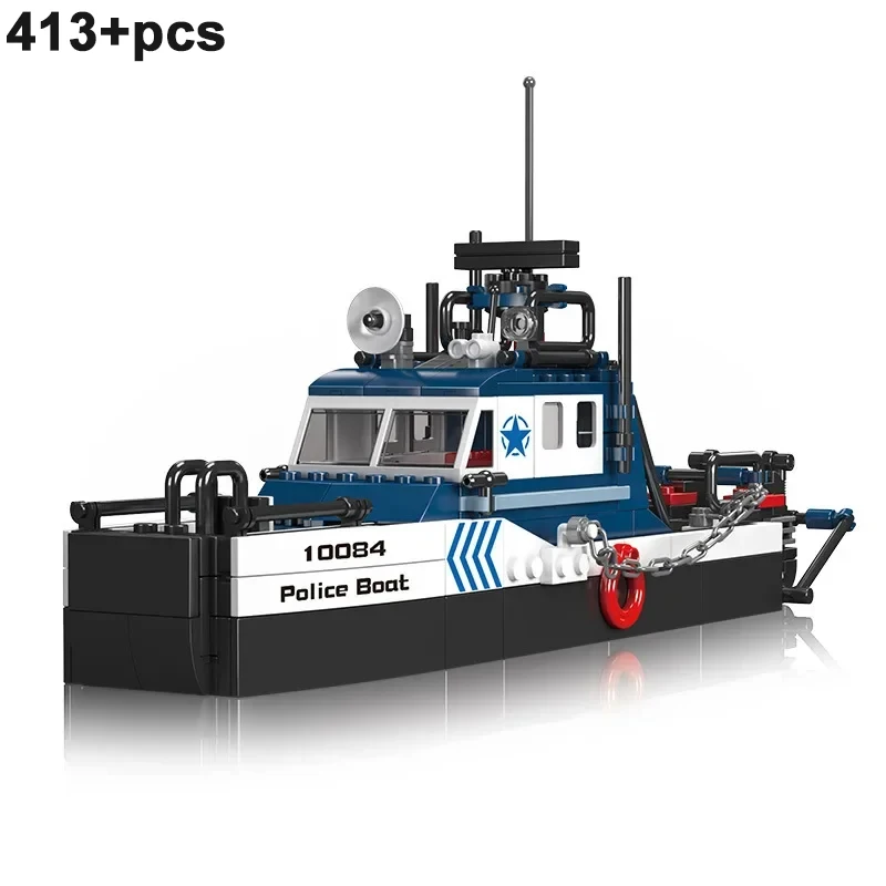 Hot City Creative Sailboat Models Ocean Rescue Fire fishing Boat Fishing Lifeboat Supply Ship Building Blocks Bricks Kids Toys