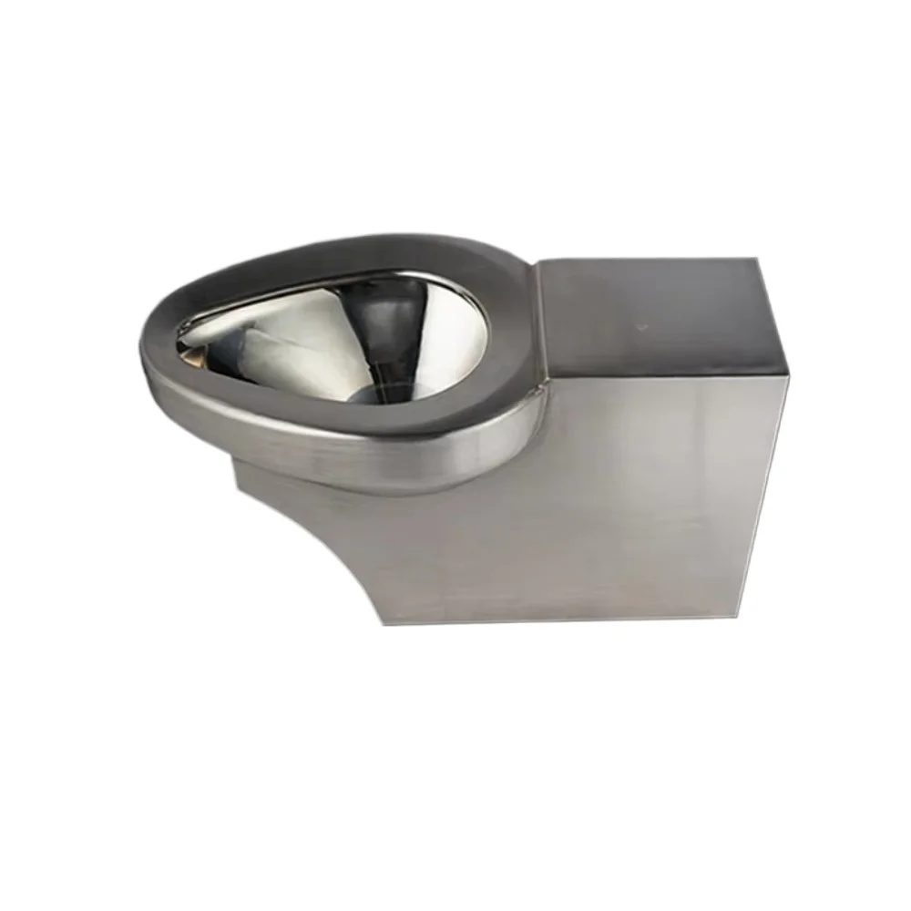 High quality public restroom floor standing without water tank toilet 304 stainless steel toilet