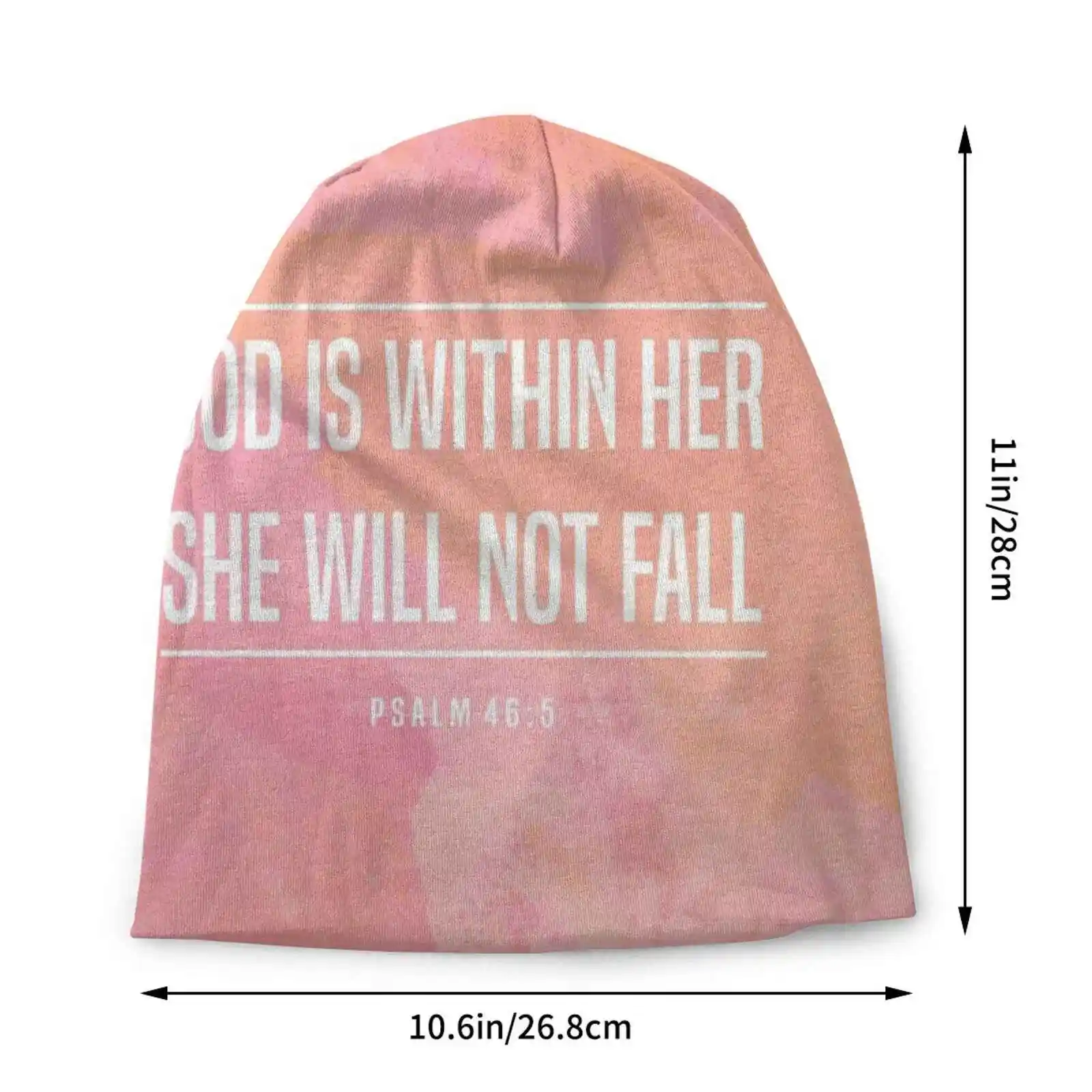 Christian Quote Knitted Hat Warm Beanie Outdoor Caps God Is Within Her She Will Not Fall Psalm 46 5 Motivational Inspirational