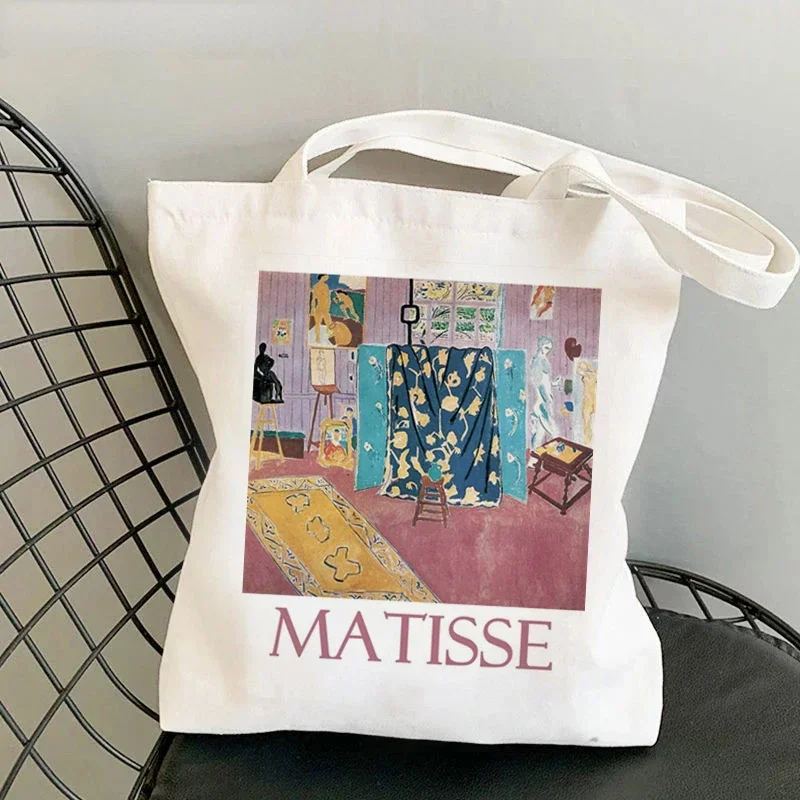 Bolso de compras Henri Matisse para mujer, bolso de compras ecológico Harajuku de lona, bolso de mano para chica, bolso de hombro para mujer, bolso de playa