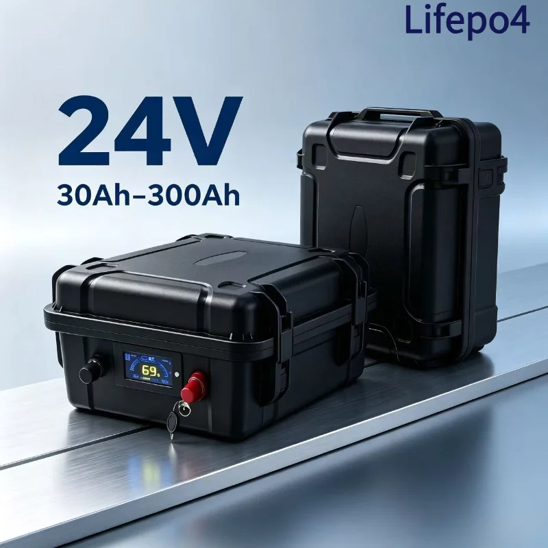 24V Lithium Iron Phosphate Battery50Ah 60Ah 80Ah 100Ah 120Ah 150Ah 200Ah, Equipped with BMS, Perfect Power Supply for Marine Tro