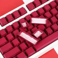 133 Keys Keycaps for Mechanical Keyboard Classic Red PBT Double Shot OEM Height Side Print Backlight Shine AULA F75 Ajazz AK820
