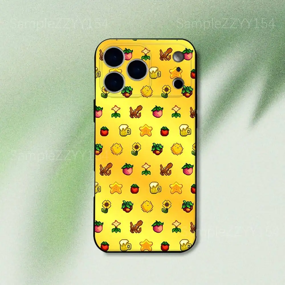 حافظة هاتف Game Stardew Valley لهاتف iPhone 17,16,15,14,13,12,Pro,Max,Plus,E,SE4,Air,Mini Black Soft Funda