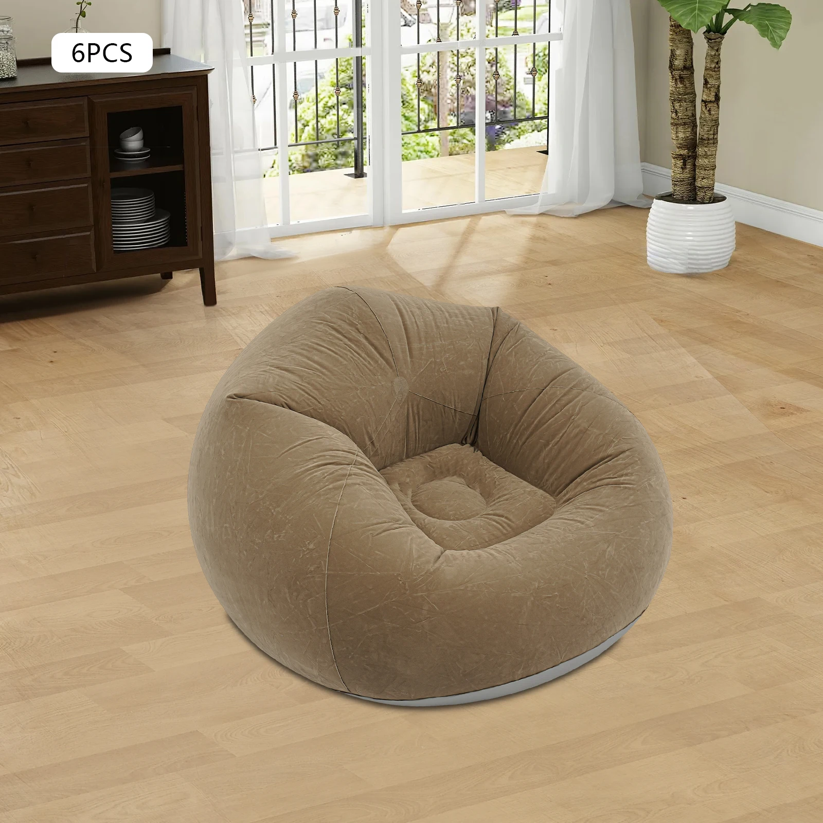 

6 шт. ПВХ надувной диван портативный надувной диван из флокированного материала надувные стулья с воздушным насосом для использования в помещении и на открытом воздухе