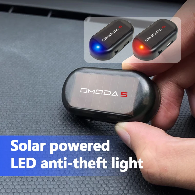 For Chery Omoda Solar Powered Simulated Dummy Alarm Light Wireless Car Fake Security Warning Lamp 5 S5 O5 E5 C5 PRO PHEV FX 2022