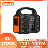 SBAOH T101 100W 99Wh Portable Power Station 27000mAh Camping Solar Generator Lithium Battery Power 220V/150W with AC USB Output