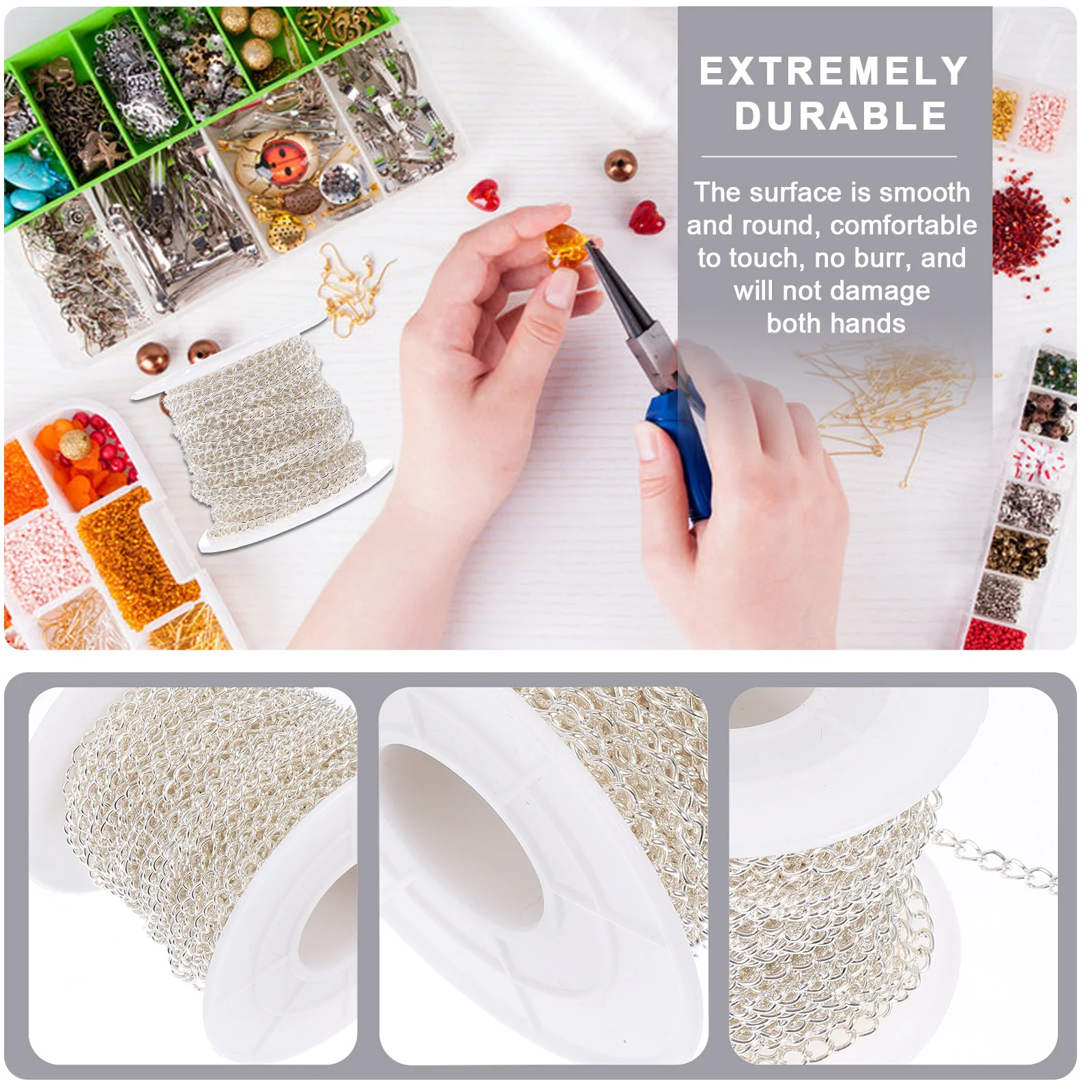 

DIY овальная гальваническая железная цепочка ожерелье кулон ремешок прочный гладкий изготовление ювелирных изделий DIY браслет сумка декор