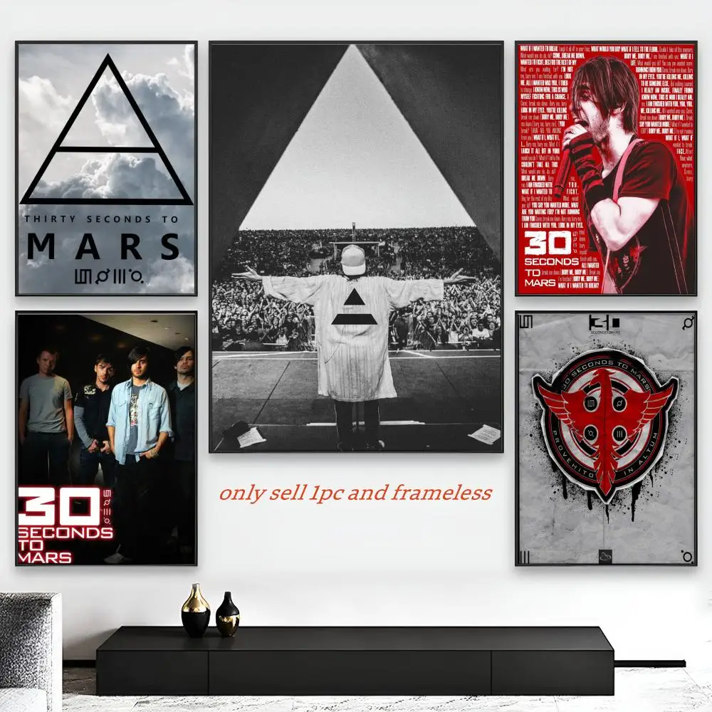 Thirty S-Seconds To Mars Poster Art Painting Poster With Prints Home Bedroom Living Room Decoration