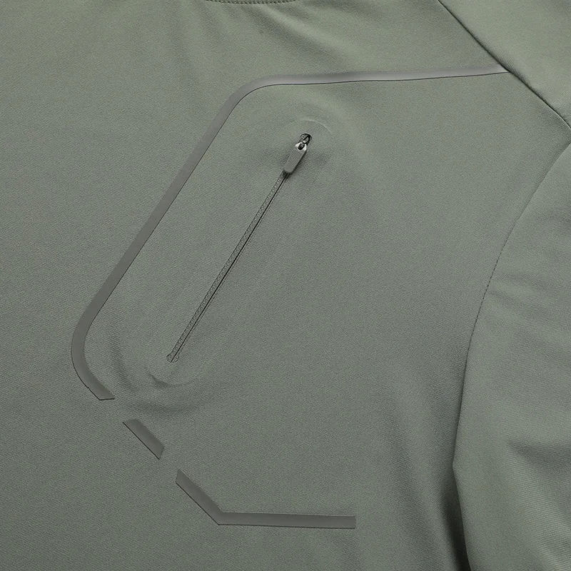 Sneldrogend casual T-shirt met ronde hals voor heren, ademend, elastisch, dun, koel zomertopje met korte mouwen voor actieve slijtage