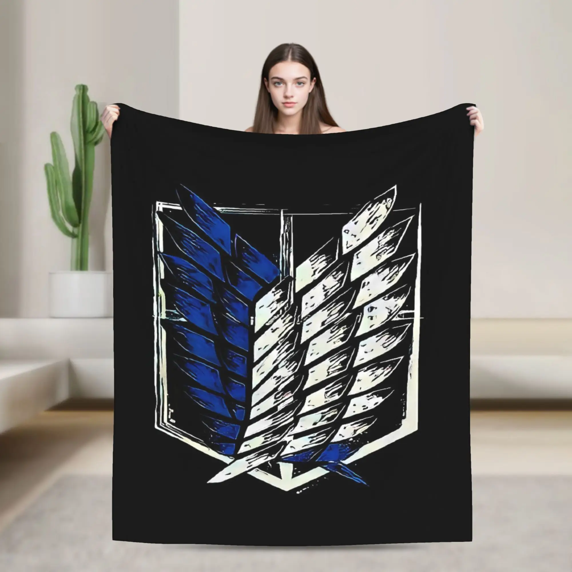 Anime Attack on Titan Blankets  Camping Flannel Throw Blanket For Outdoor Soft Custom Quality Bedspread Gift