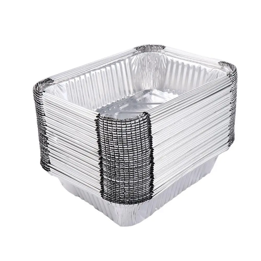 50 Pcs Disposable Barbecue Aluminum Foil Tin Grill Catch Tray Kitchen Supplies Kitchenware BBQ Drip Pan Grease Drip Pan