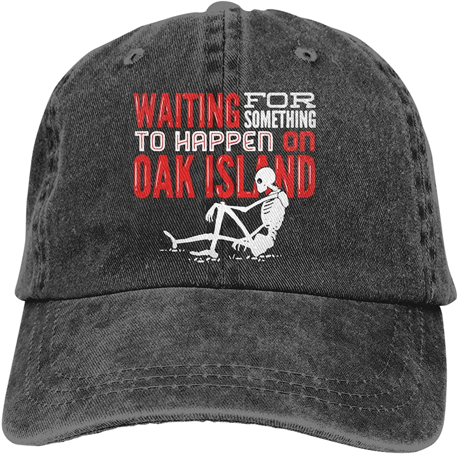 Waiting for Something to Happen On Oak Island Dad Hats Adjustable Baseball Cap Denim Vintage Hat Outdoor Strapback Cap